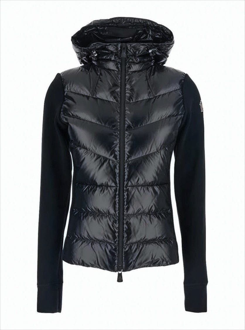 Fitted Black Quilted Jacket with Front