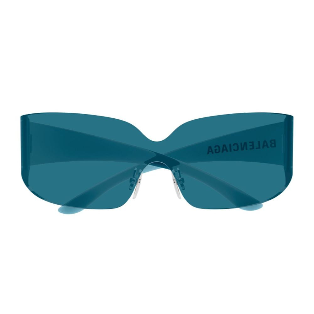 Bb0421S Extreme Line Oversized Square Shield Sunglasses In Petrol Blue Nylon