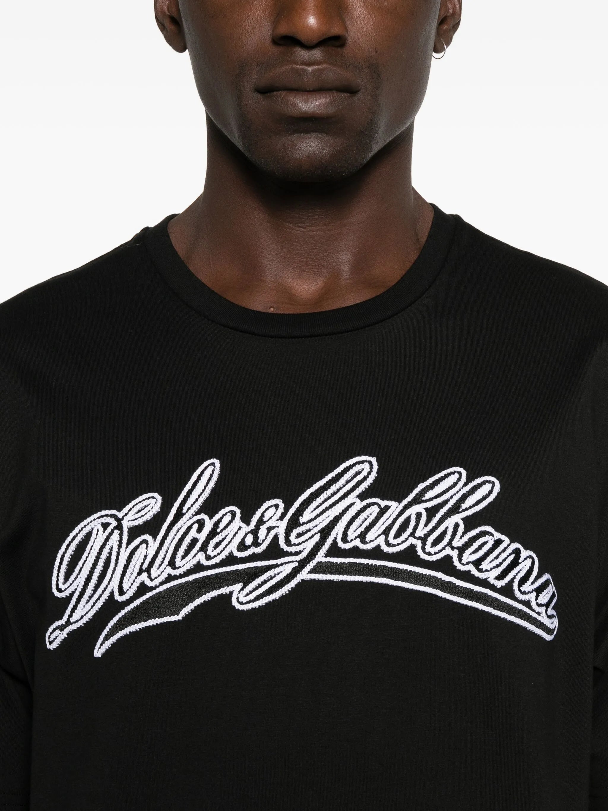 Black Short-Sleeve Script Logo T-Shirt