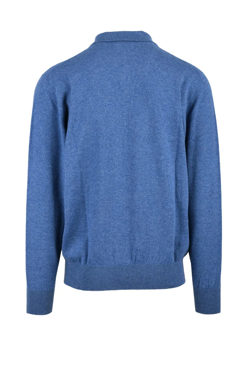 Cashmere Knit Polo Light Blue