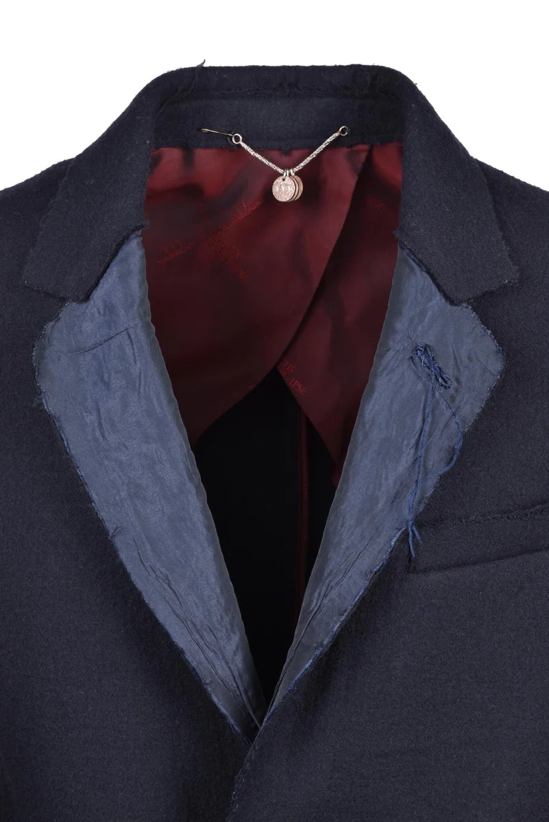 Wool Coat - Navy Blue