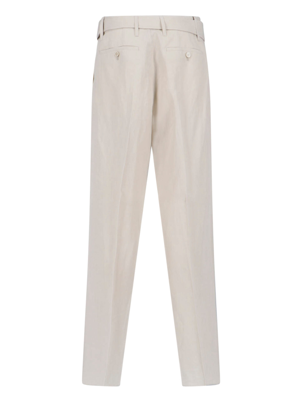 High-Waisted Tailored Trousers With Adjustable Buckle Belt