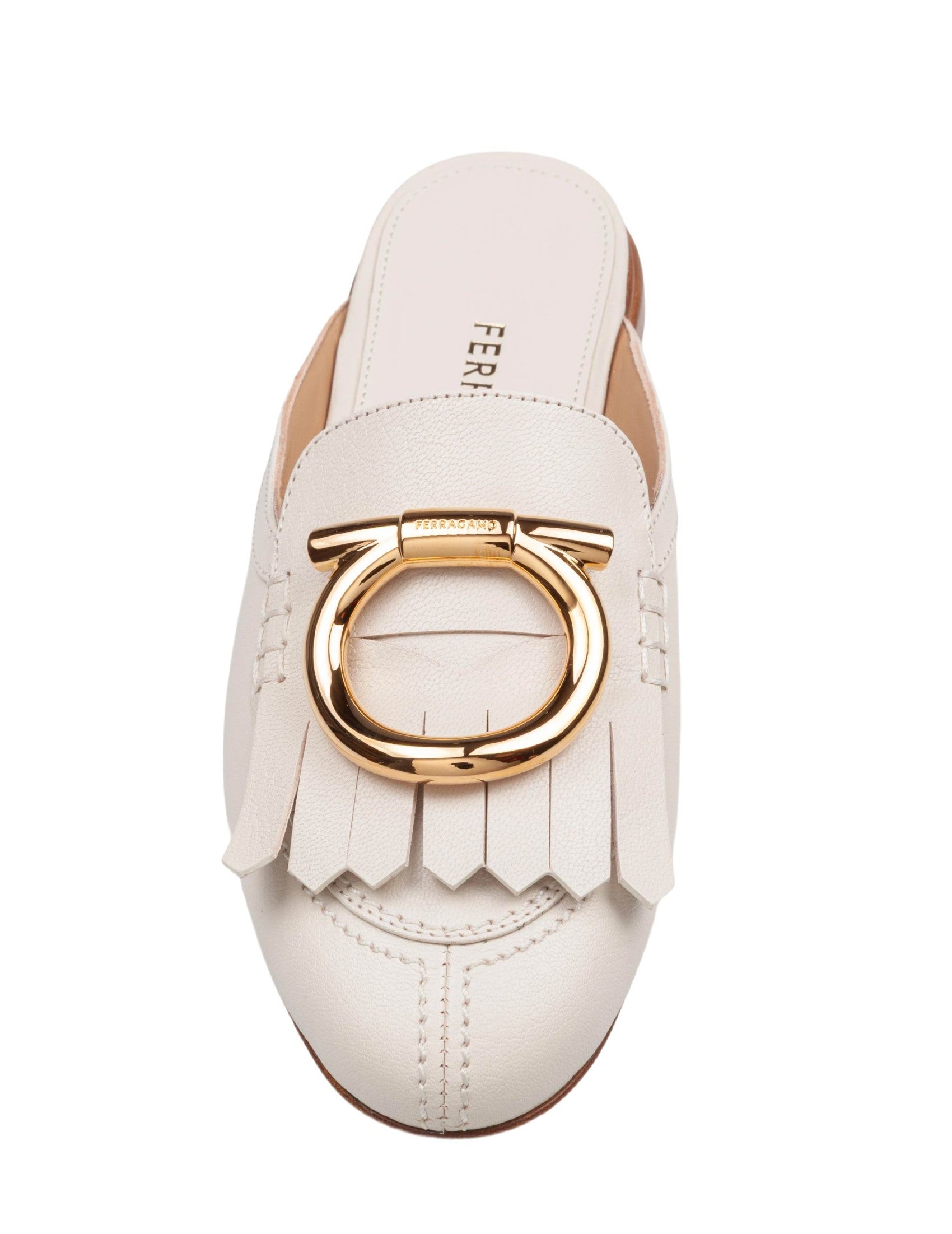 Leather Mules With Maxi Gancini Buckle
