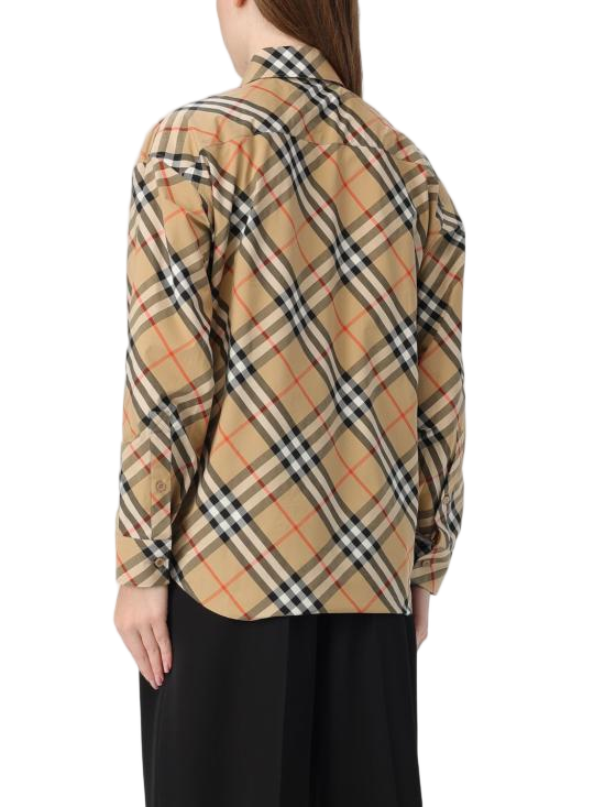 Distinctive Large Check Pattern Button-Up Shirt