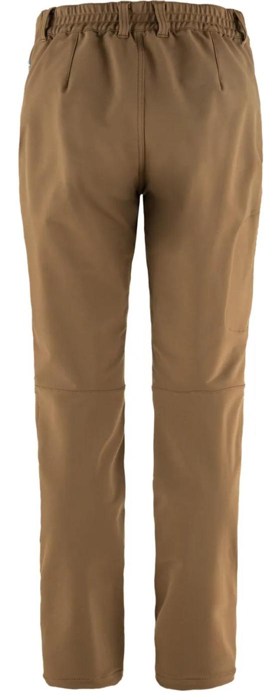 Mid-Length Brown Straight Pants with Elastic Waistband