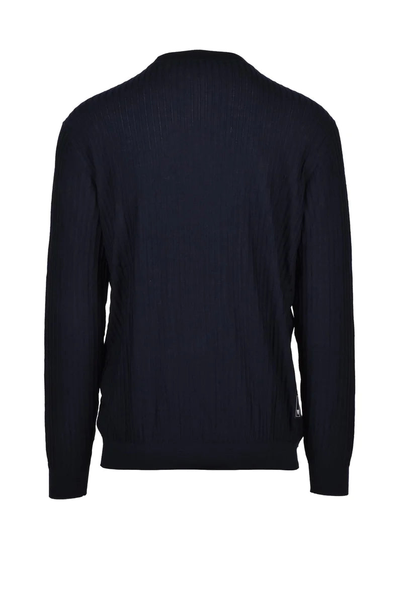Wool Crew Neck Sweater - Blue