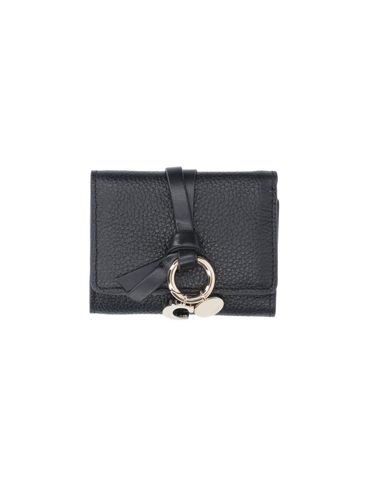Black Alphabet Textured Leather Wallet