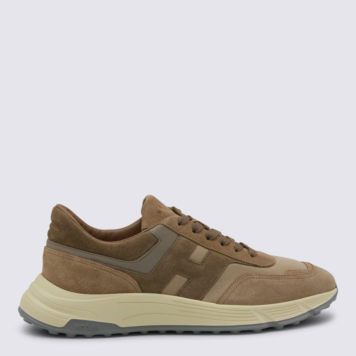 Beige Leather Sneakers