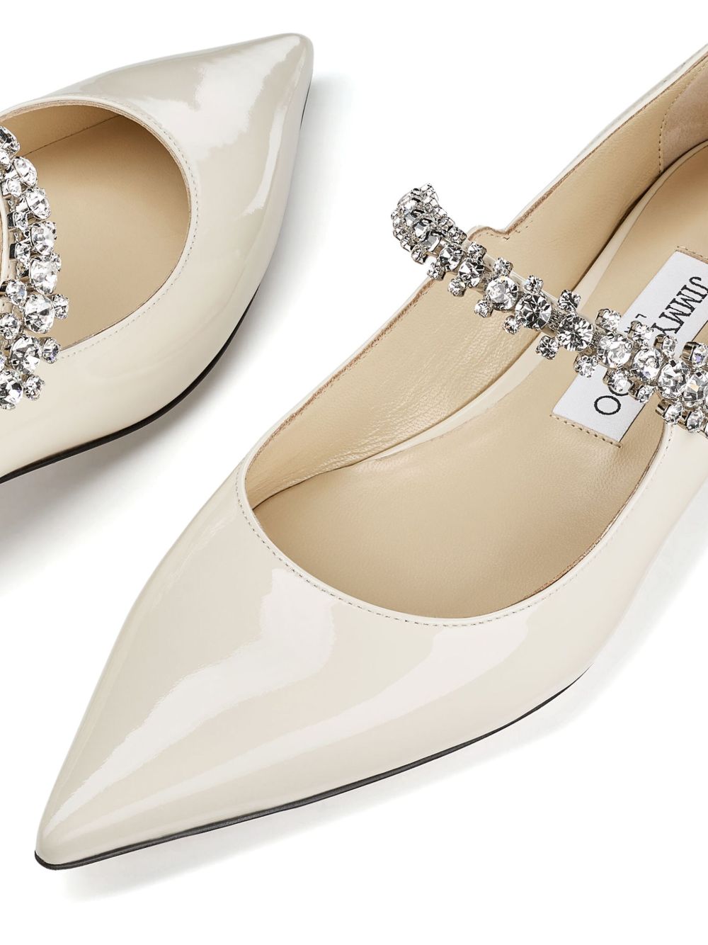 Pointed Toe Flats With Crystal Embellishments