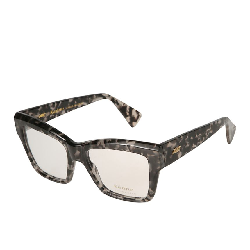 Charm Tortoiseshell Square Frame Eyeglasses with Gold Branding