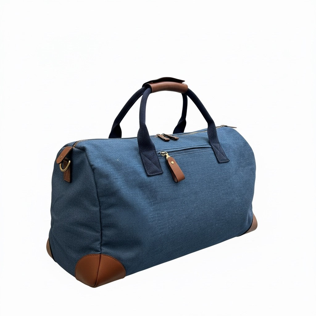 Structured Duffle Bag with Leather Accents