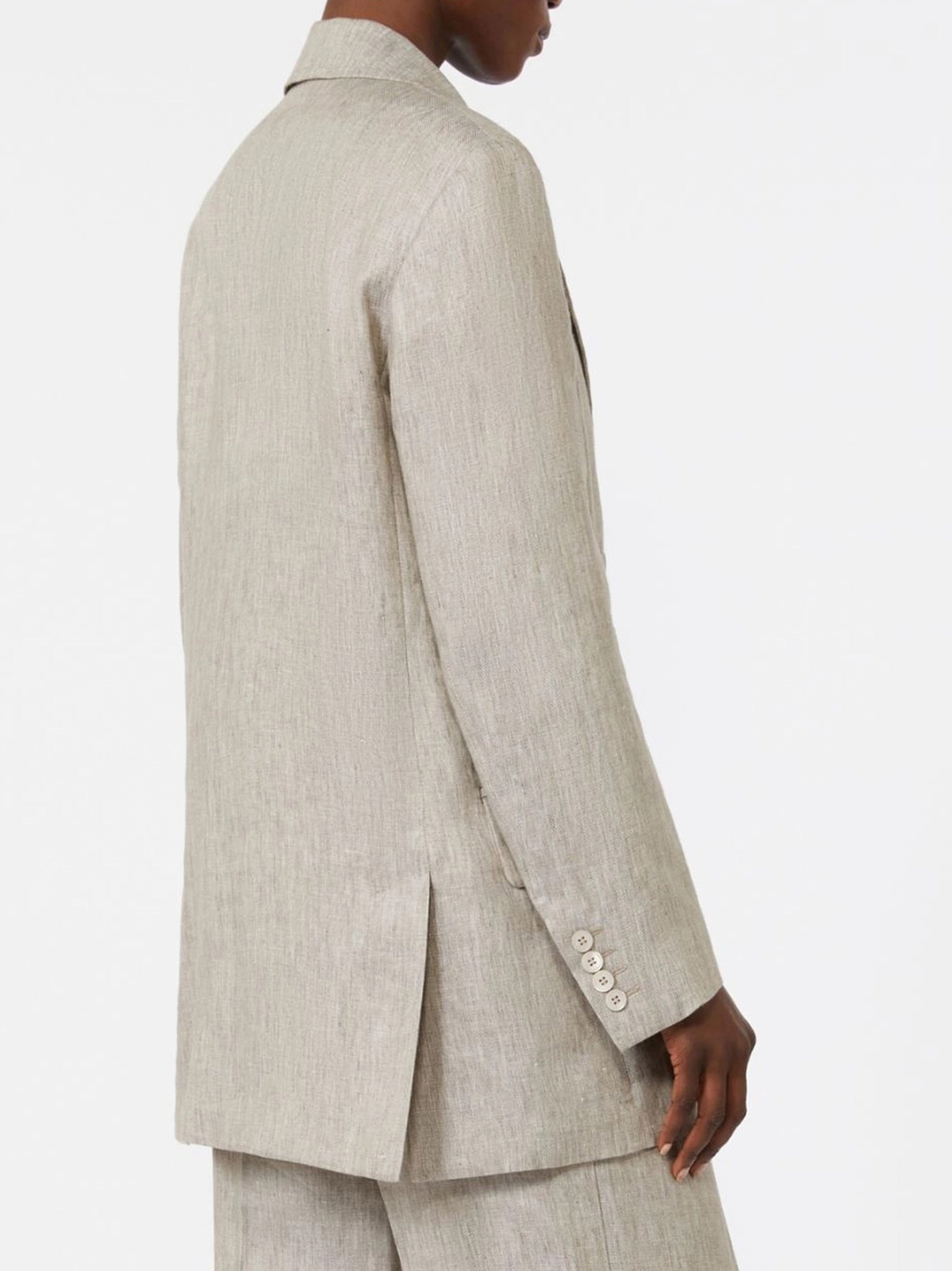 Neutral Mxmolimpi Double-Breasted Textured Blazer