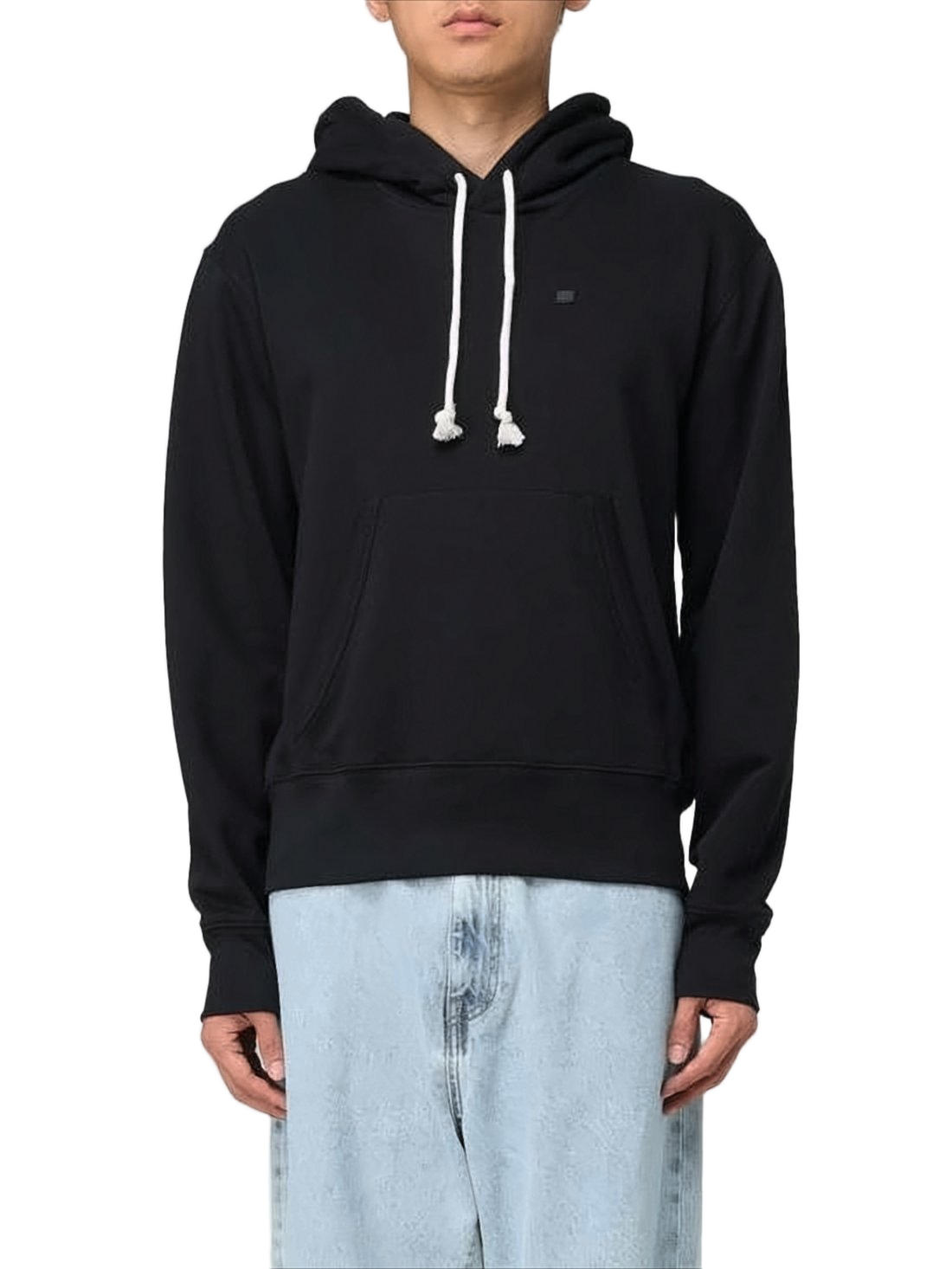 Classic Black Cotton Hoodie with Drawstring