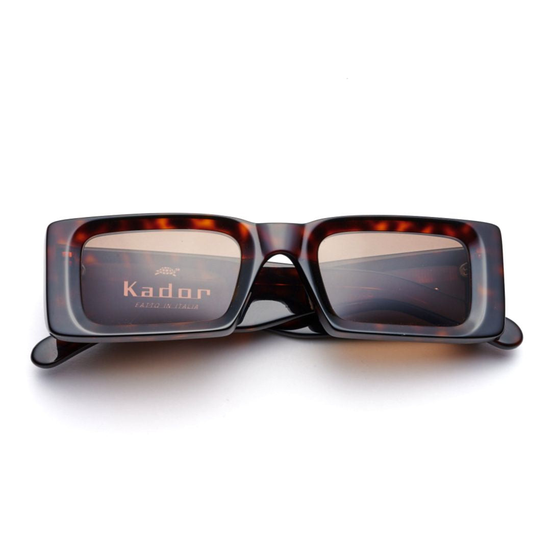 Square Bold Rectangular Tortoiseshell Sunglasses with Tinted Lenses
