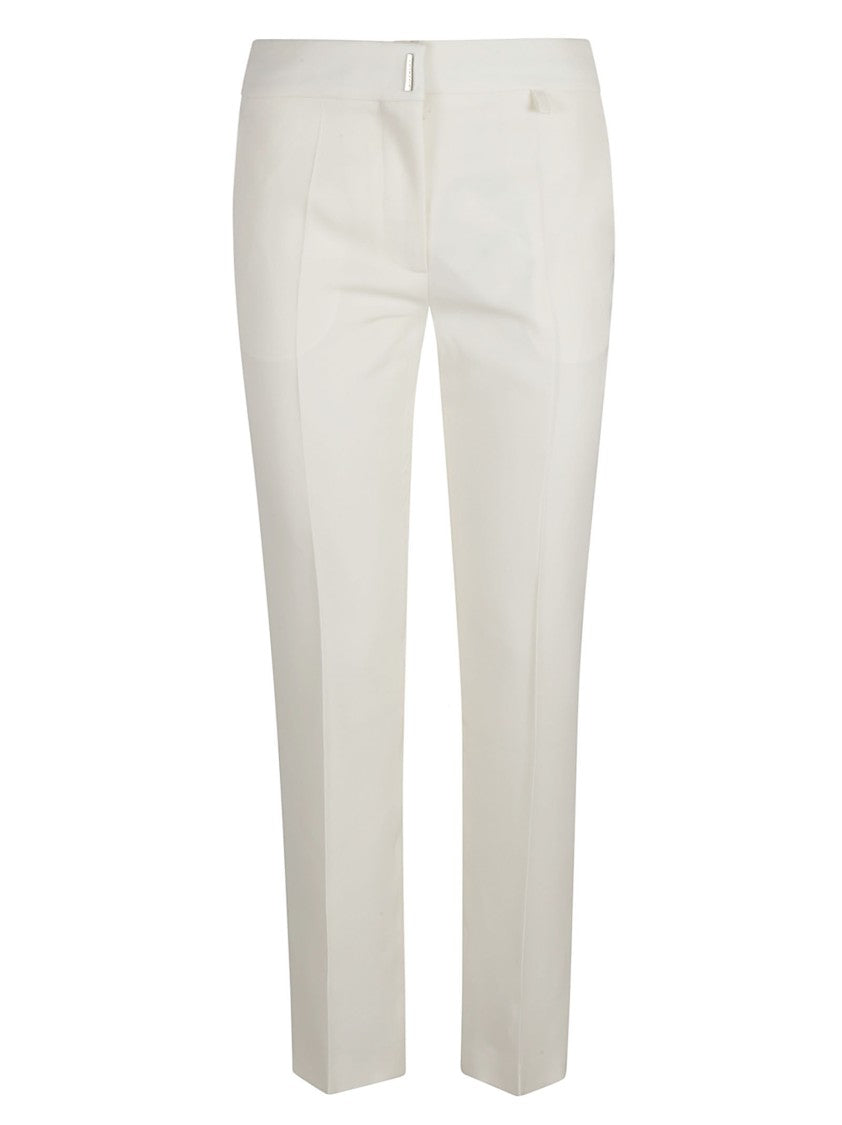 Tailored White Trousers With Straight-Leg Silhouette
