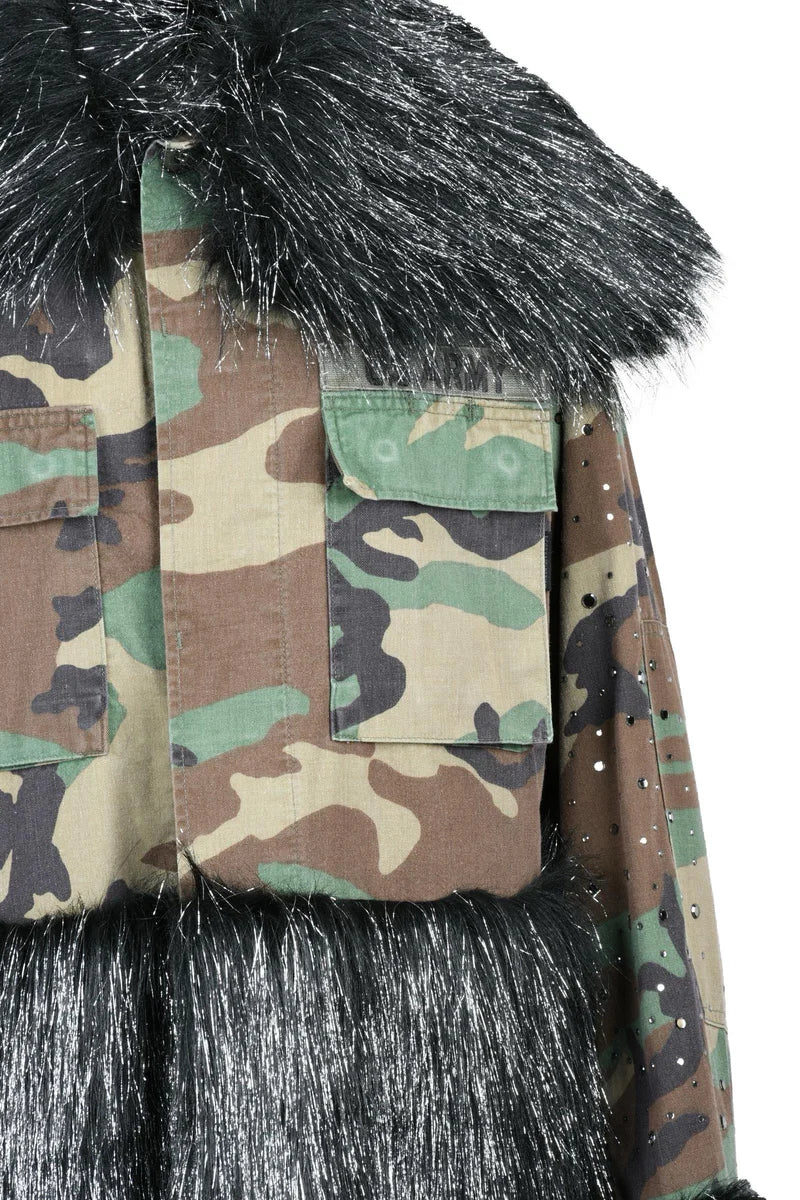 Canvas Duster Coat - Green/Black