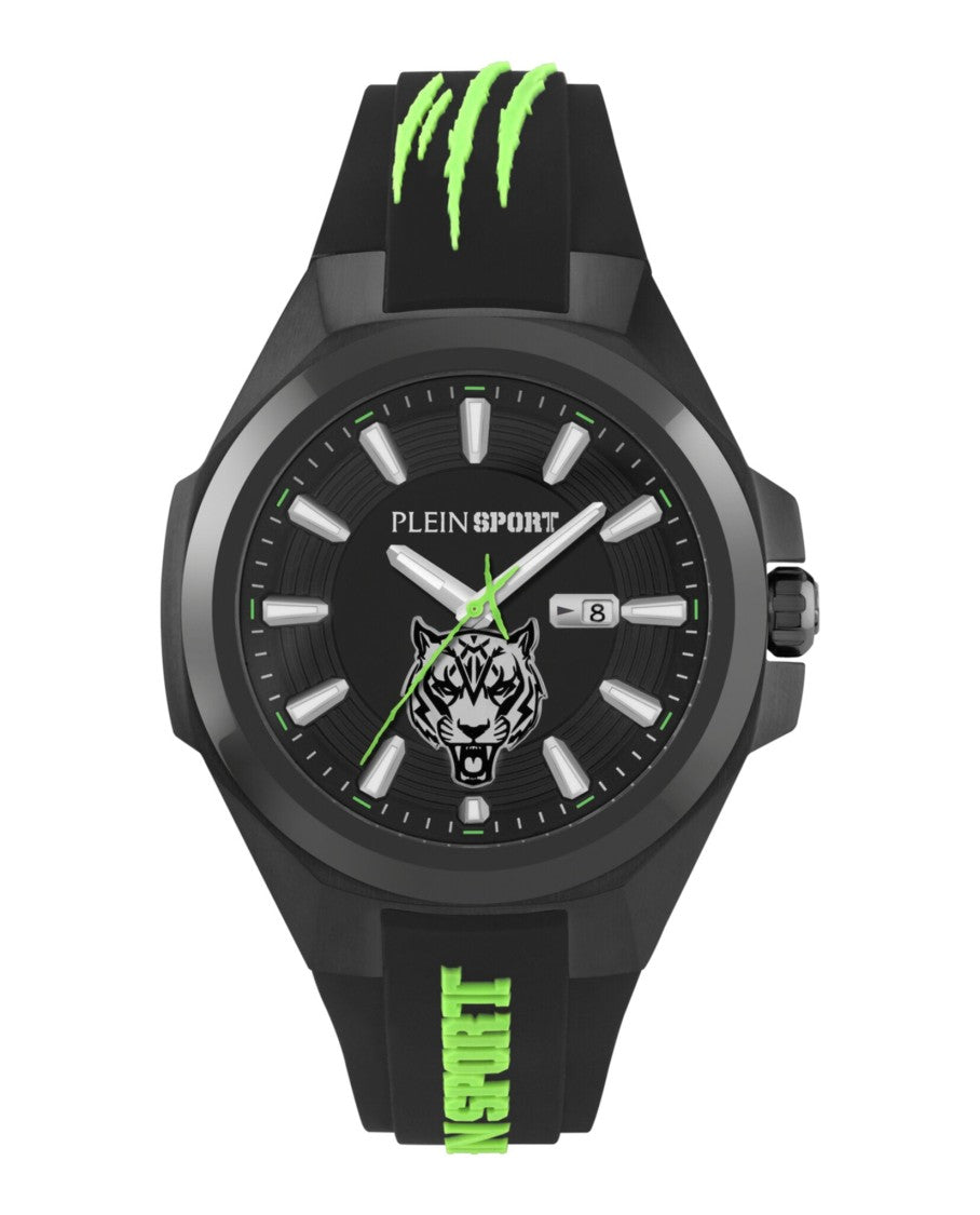 47Mm Black Enamel Dial Silicone Watch