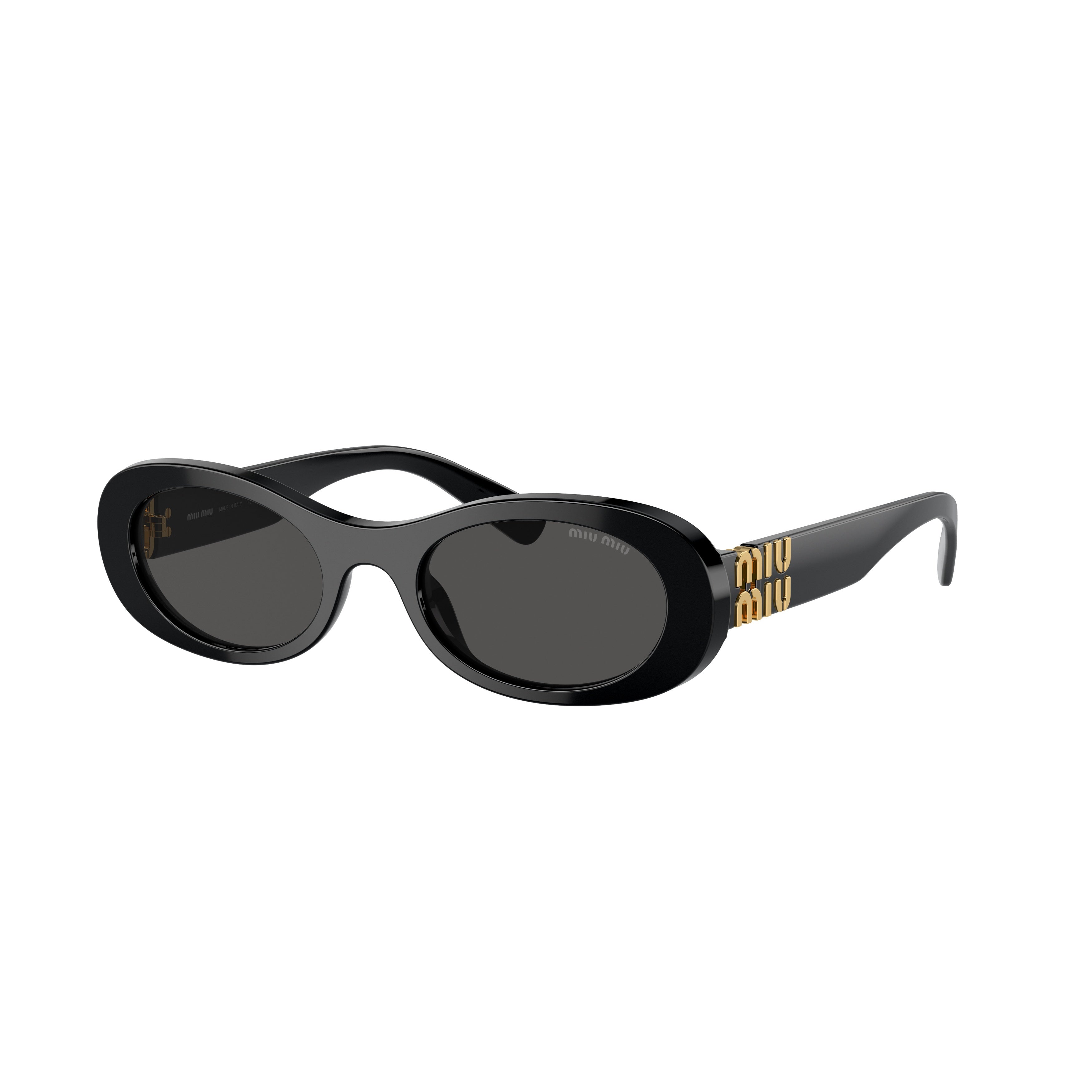 0mu 06zs Oval-Frame Black Acetate Sunglasses