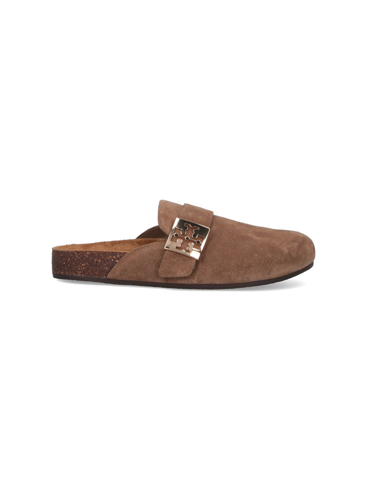 Brown Calf Suede Slip-On Mules