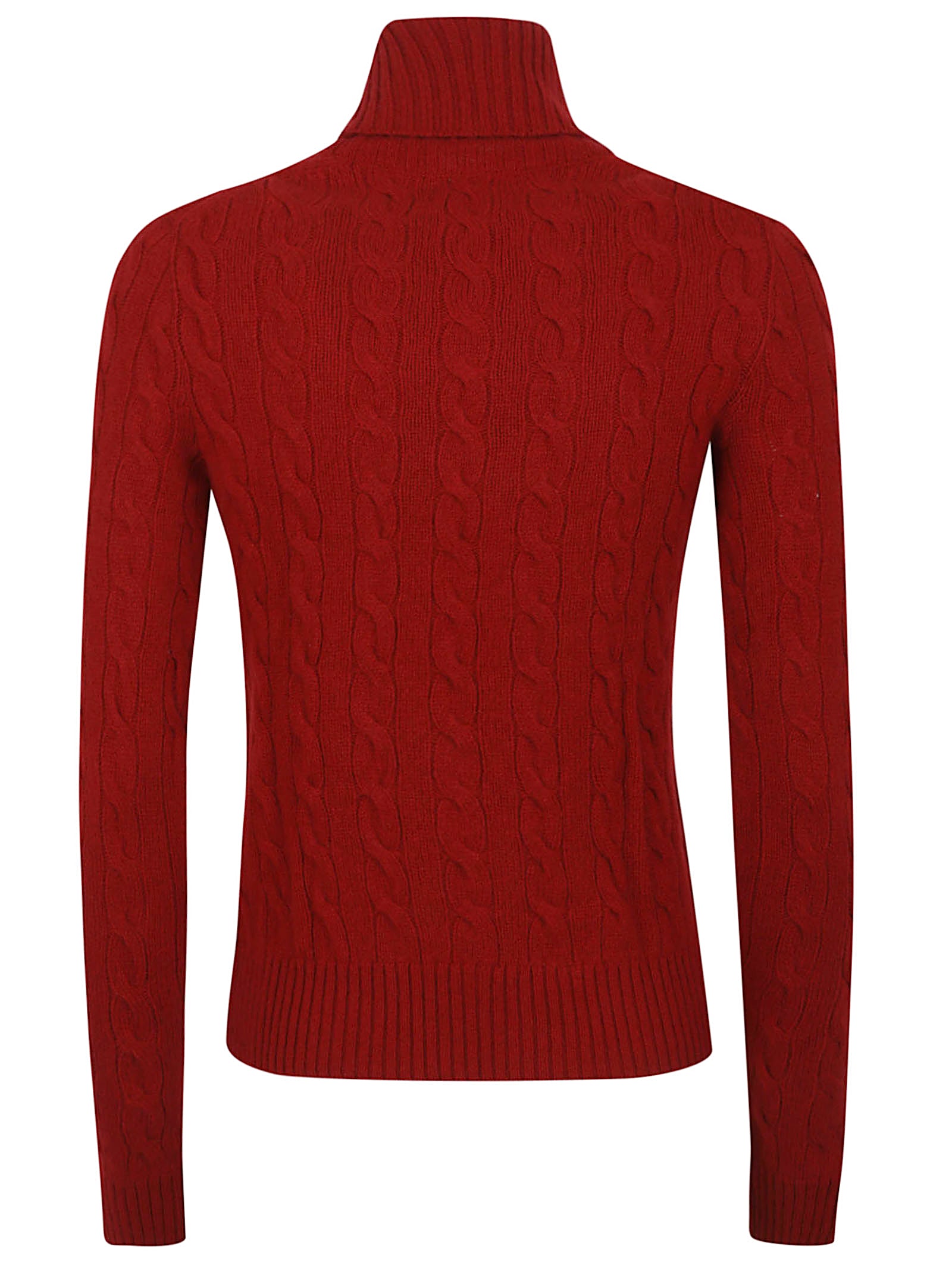 Textured Cable Knit Top With High Neck