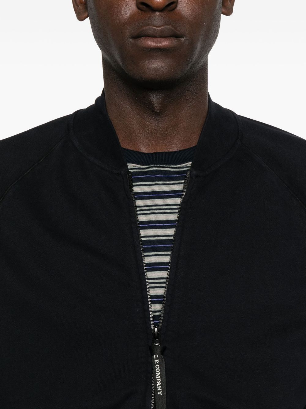Brushed Navy Fleece Zip-Up Sweatshirt