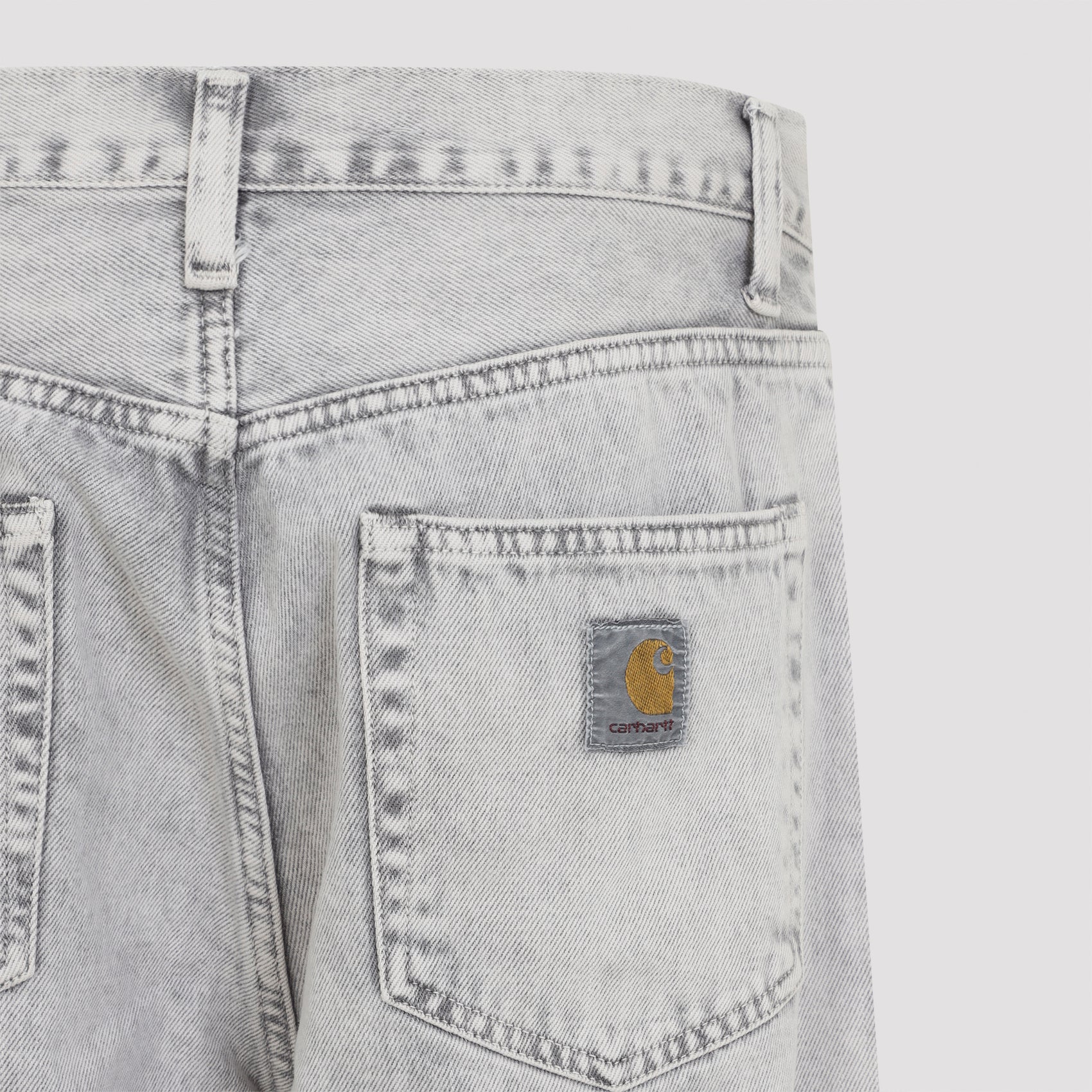 Light Grey Straight-Leg Trousers