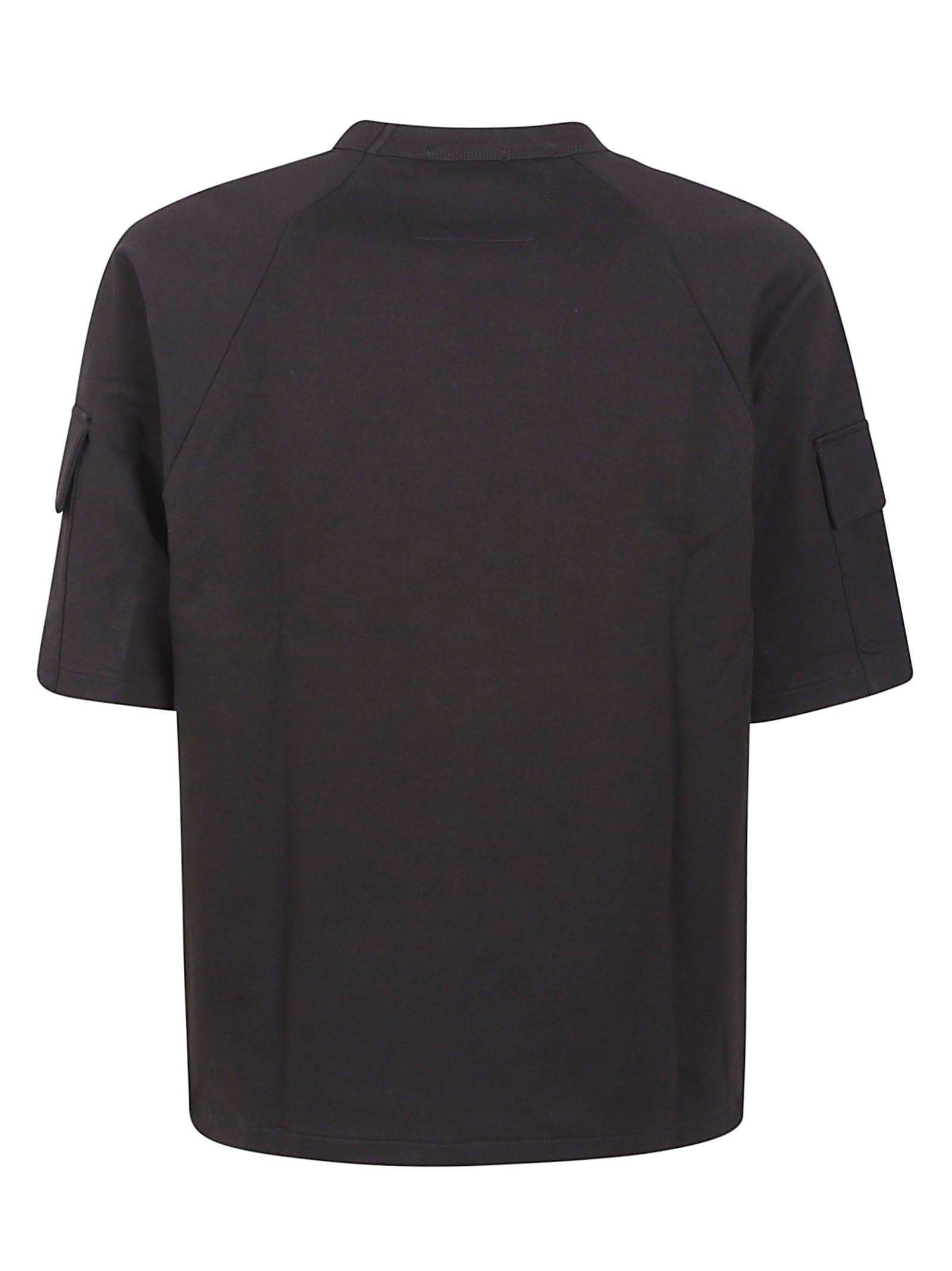 Boxy-Fit Black T-Shirt with Distinctive Patch Pocket