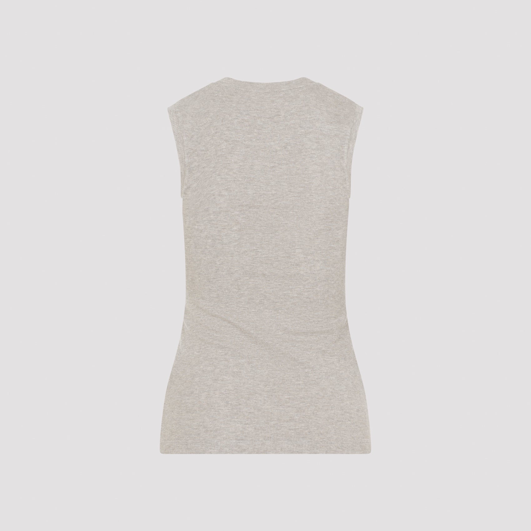 Ribbed Viscose Blend Sleeveless Top