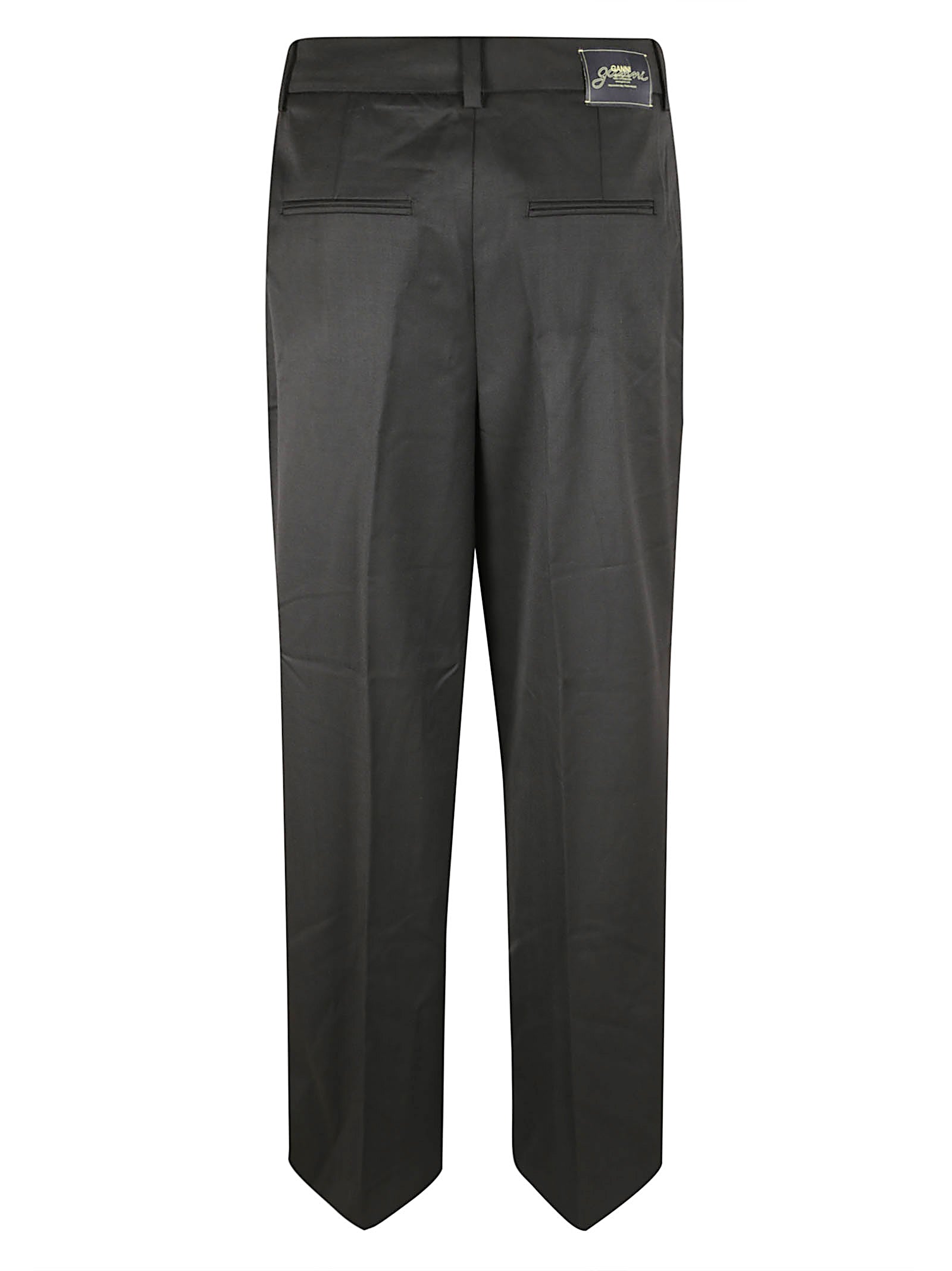 Mid-Waist Tailored Trousers With Cross-Over Front Detail