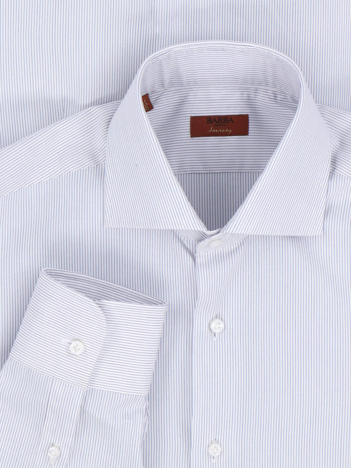 White Striped Cotton Classic Collar Shirt