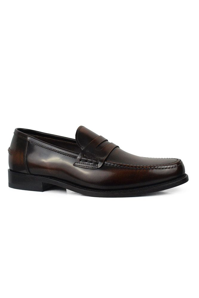 Brown Calfskin Leather Loafers