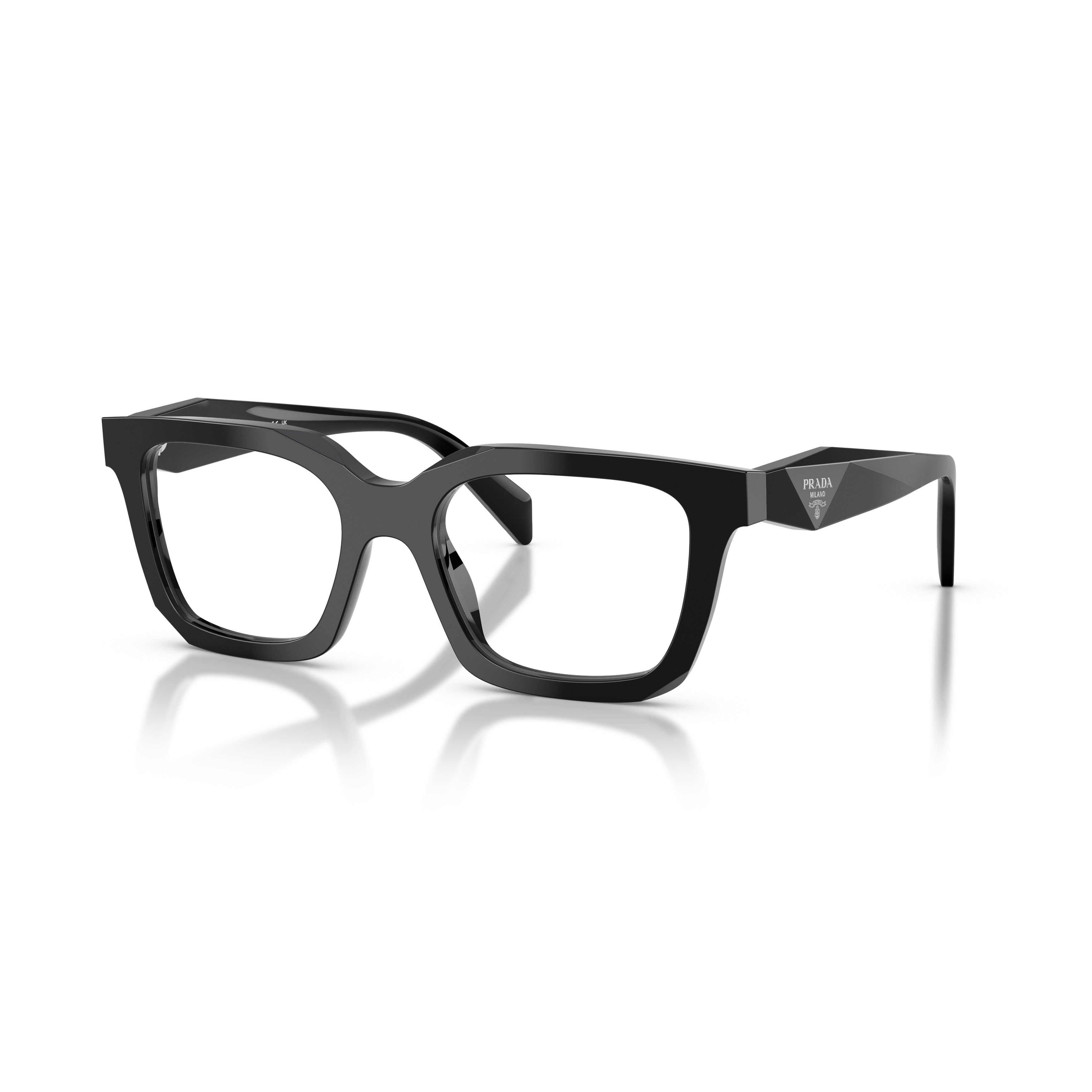 0pr C08v Rectangular Black Acetate Eyeglasses