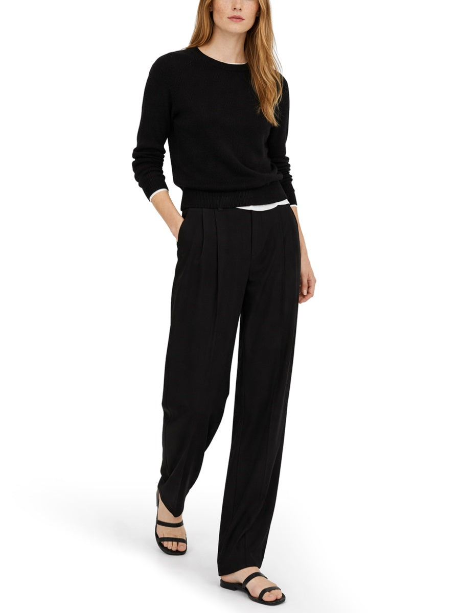 Silk Blend Tailored Pants With High Waist