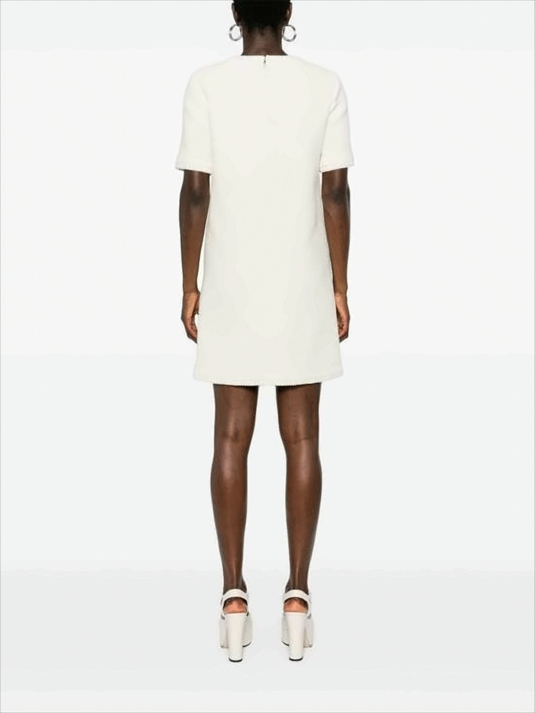 Textured Wool Blend Midi Dress