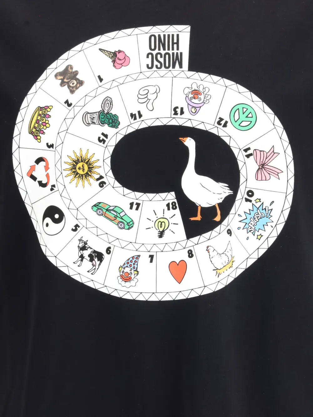 Graphic Spiral Design T-Shirt With Iconic Moschino Print