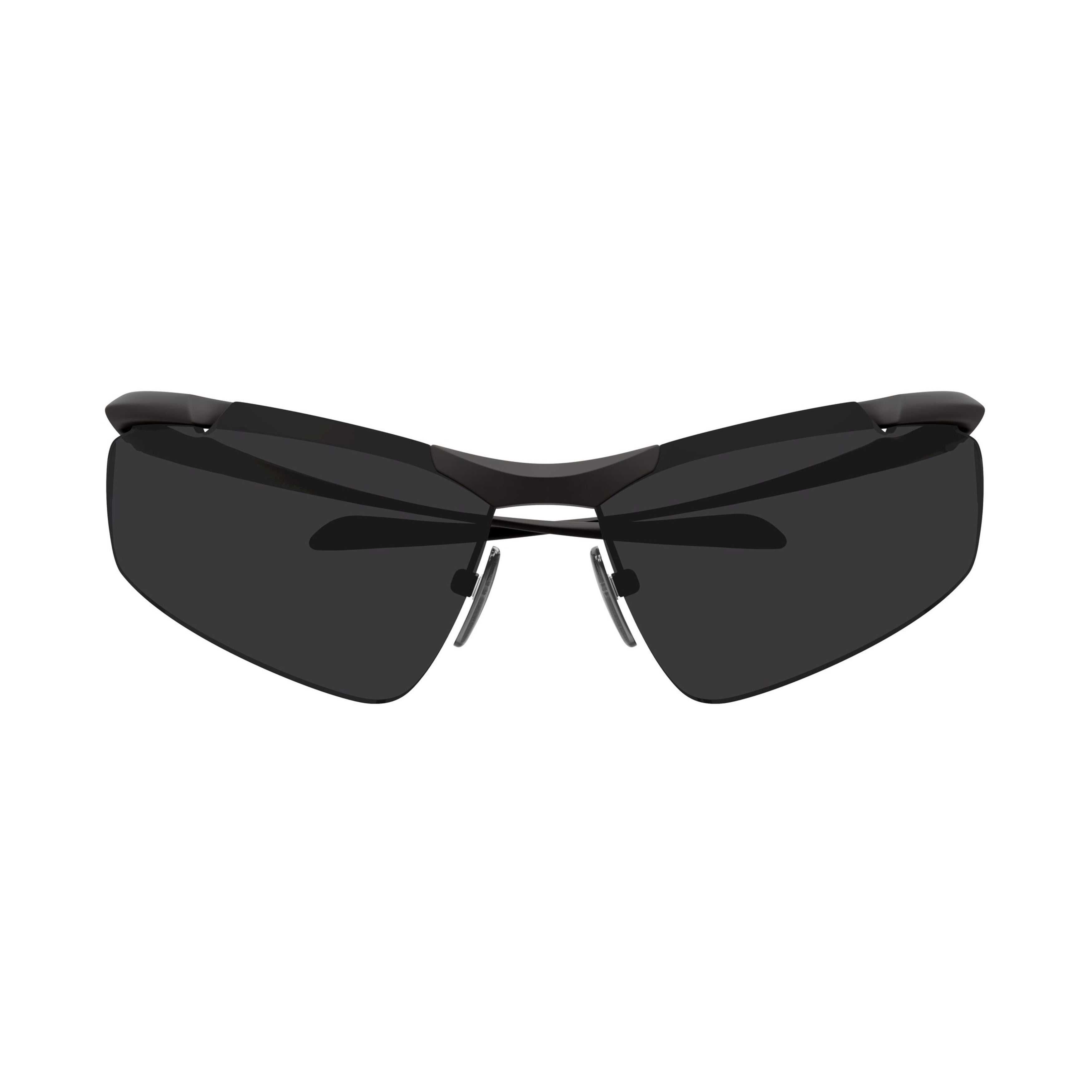Wraparound Black Sunglasses With Minimalistic Metal Frame