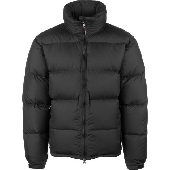 High Collar Puffer Jacket with Horizontal Quilted Design