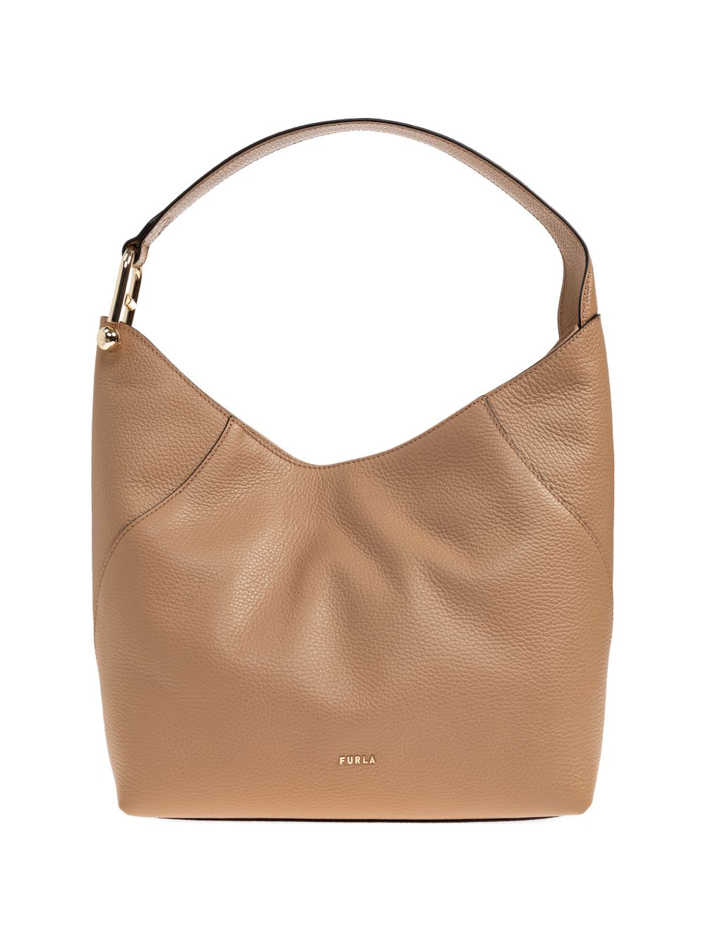 Slouchy Brown Pebbled Leather Handbag