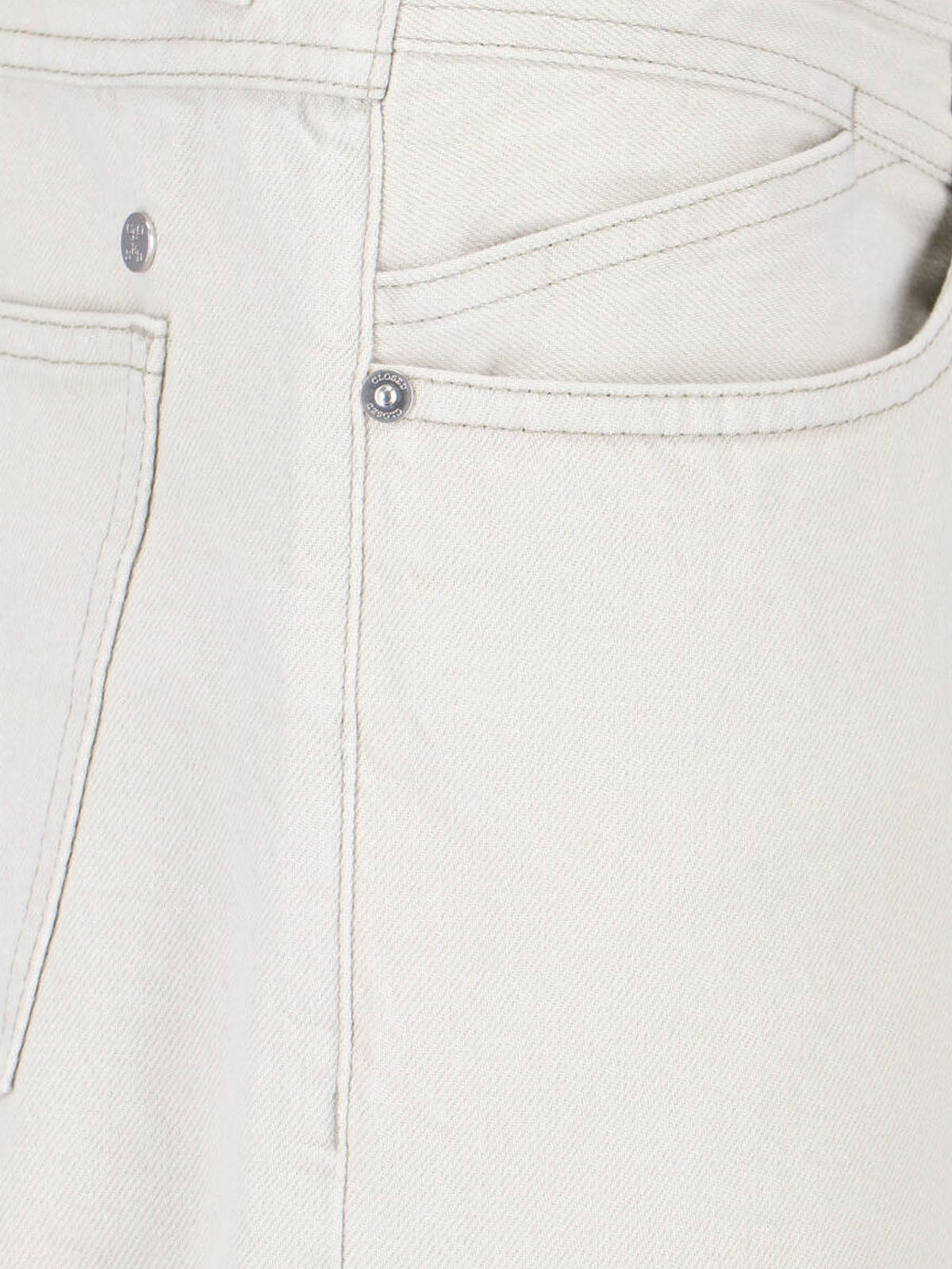 Grey Straight-Leg Cotton Denim Jeans