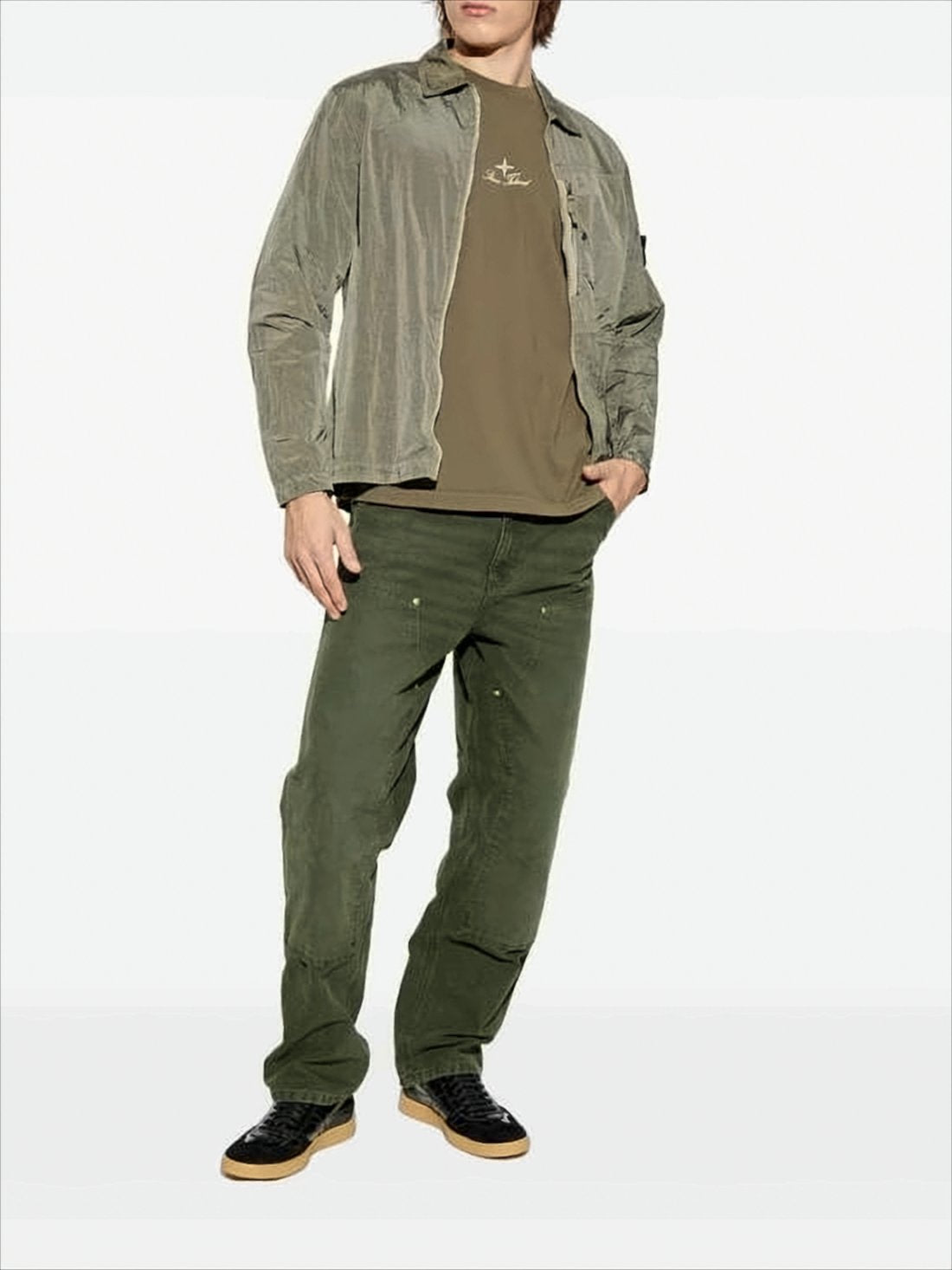 Eco-Friendly Nylon Casual Overshirt with Subtle Sheen