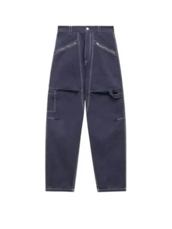 Relaxed-Fit Denim Pants with Utility Pocket Design