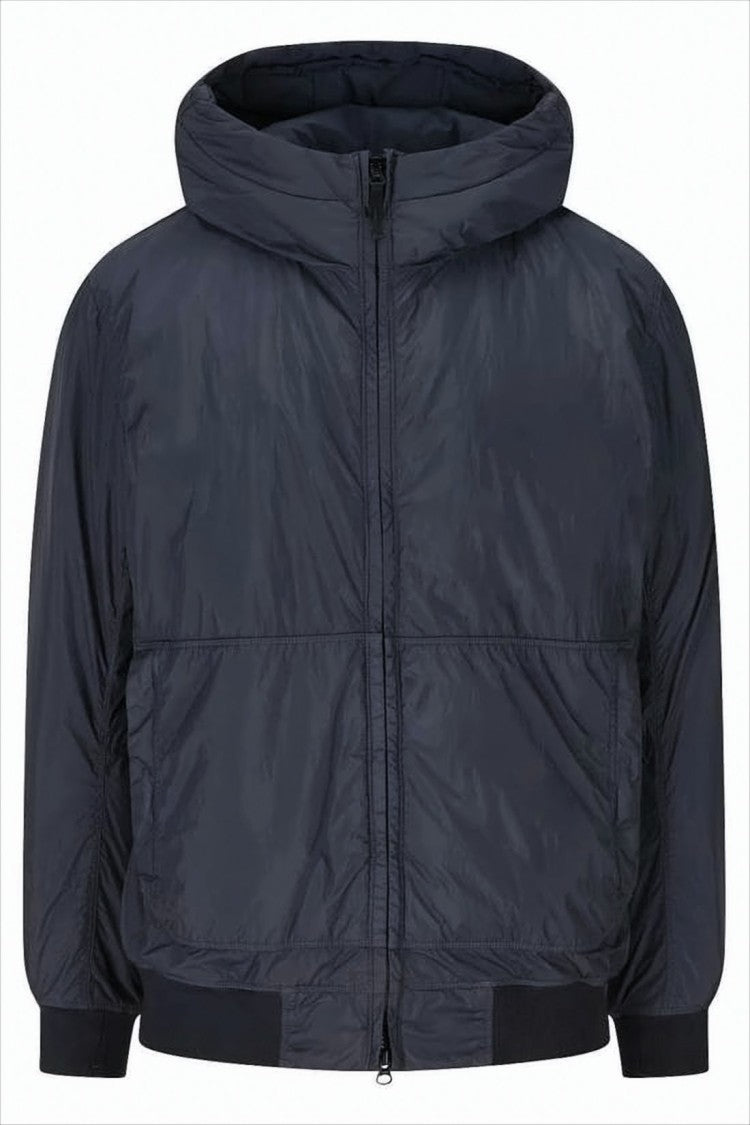 Padded Jacket with High Collar and Front Zip by Stone Island