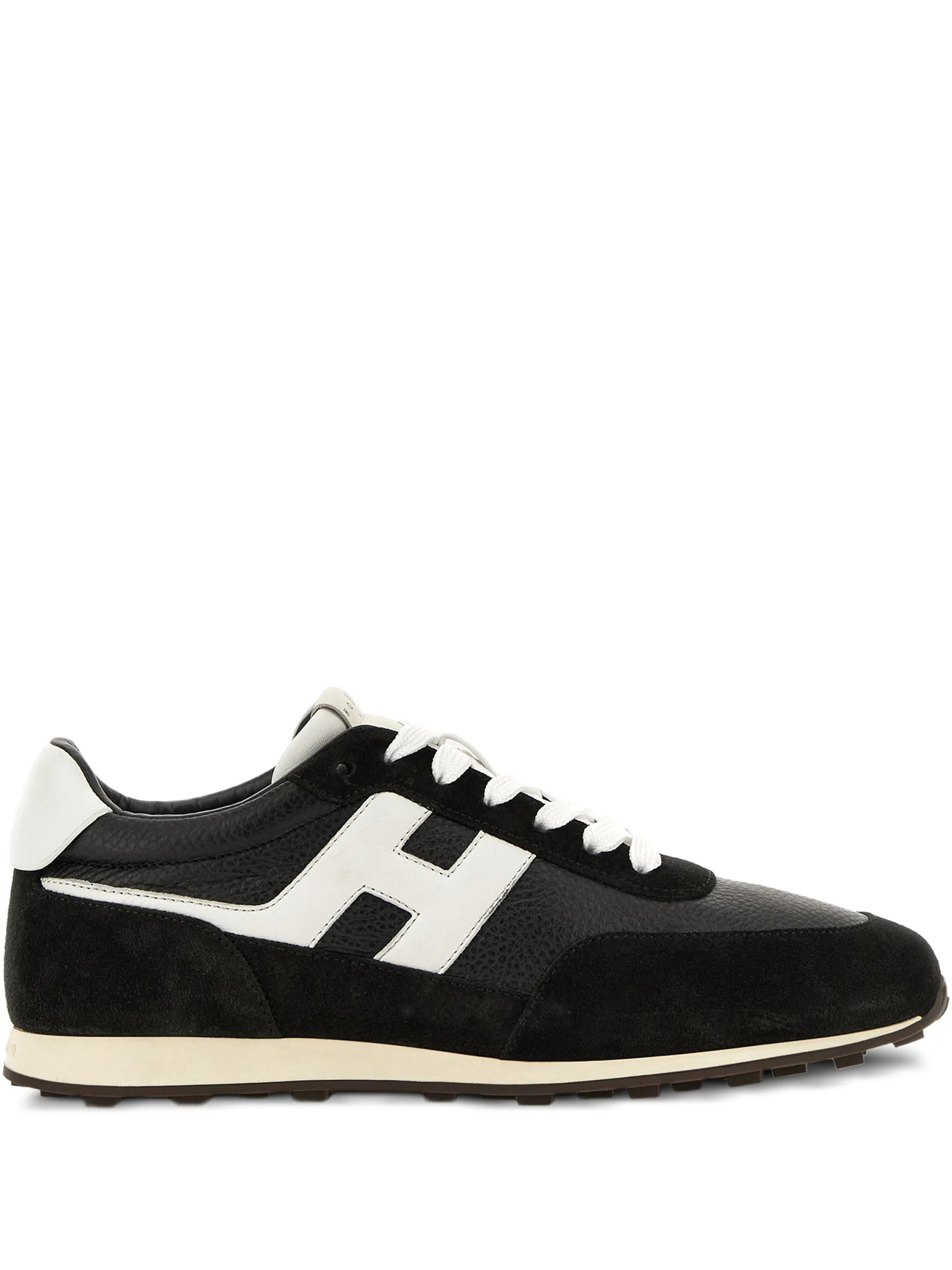Black Low-Top White Accent Logo Sneakers