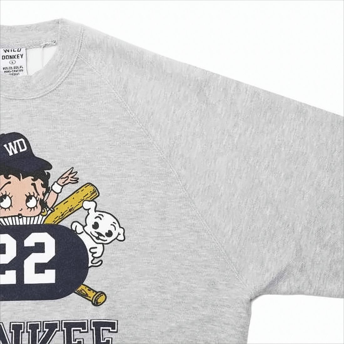 Light Grey Long-Sleeve Sweatshirt with Graphic Print