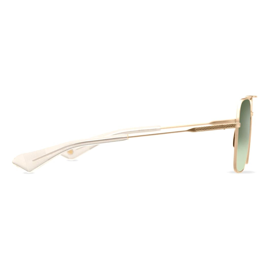 Flight-Seven Rectangular Dark Lenses with Gold Metal Frame