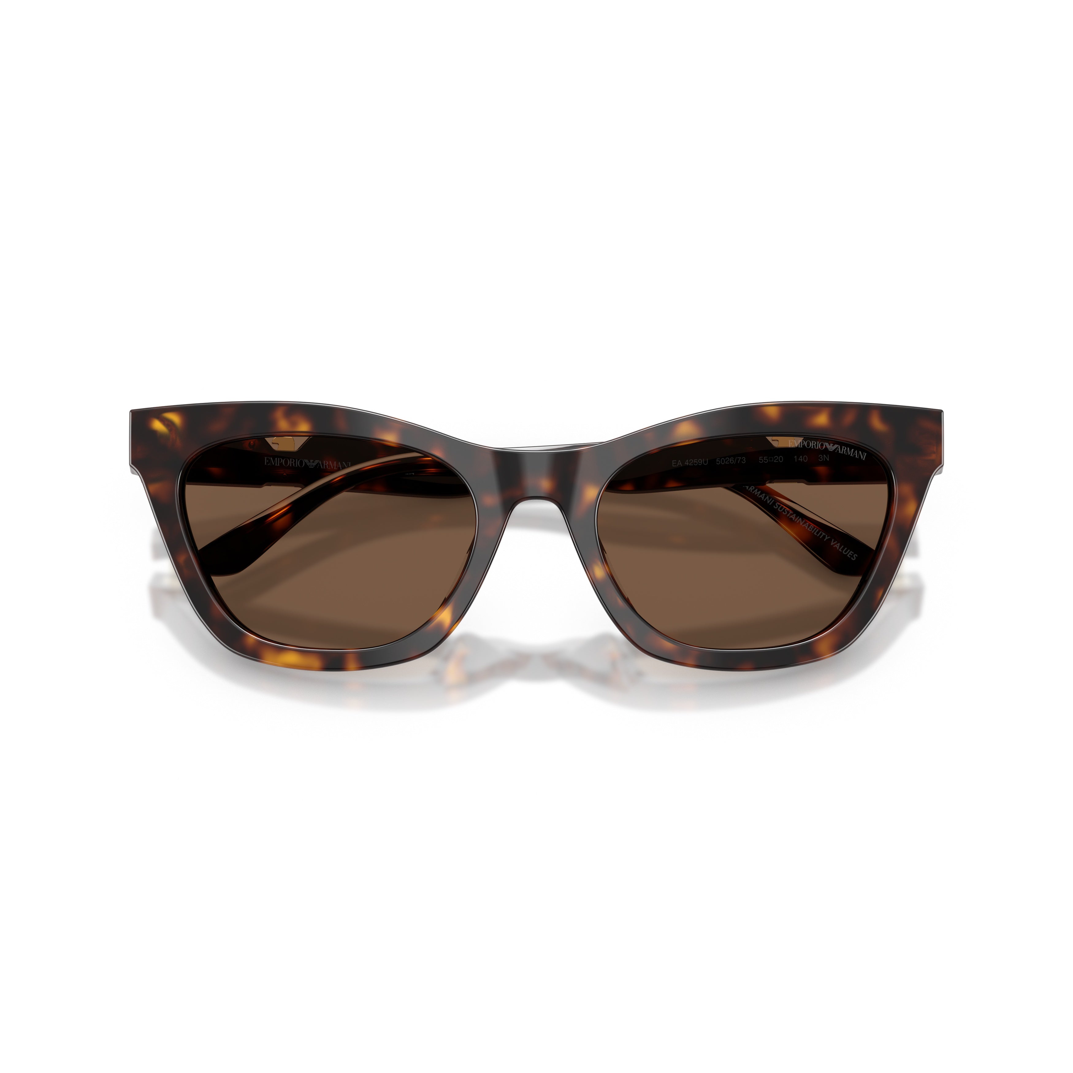 0ea4259u Angular Tortoiseshell Cat-Eye Sunglasses with Metallic Detail