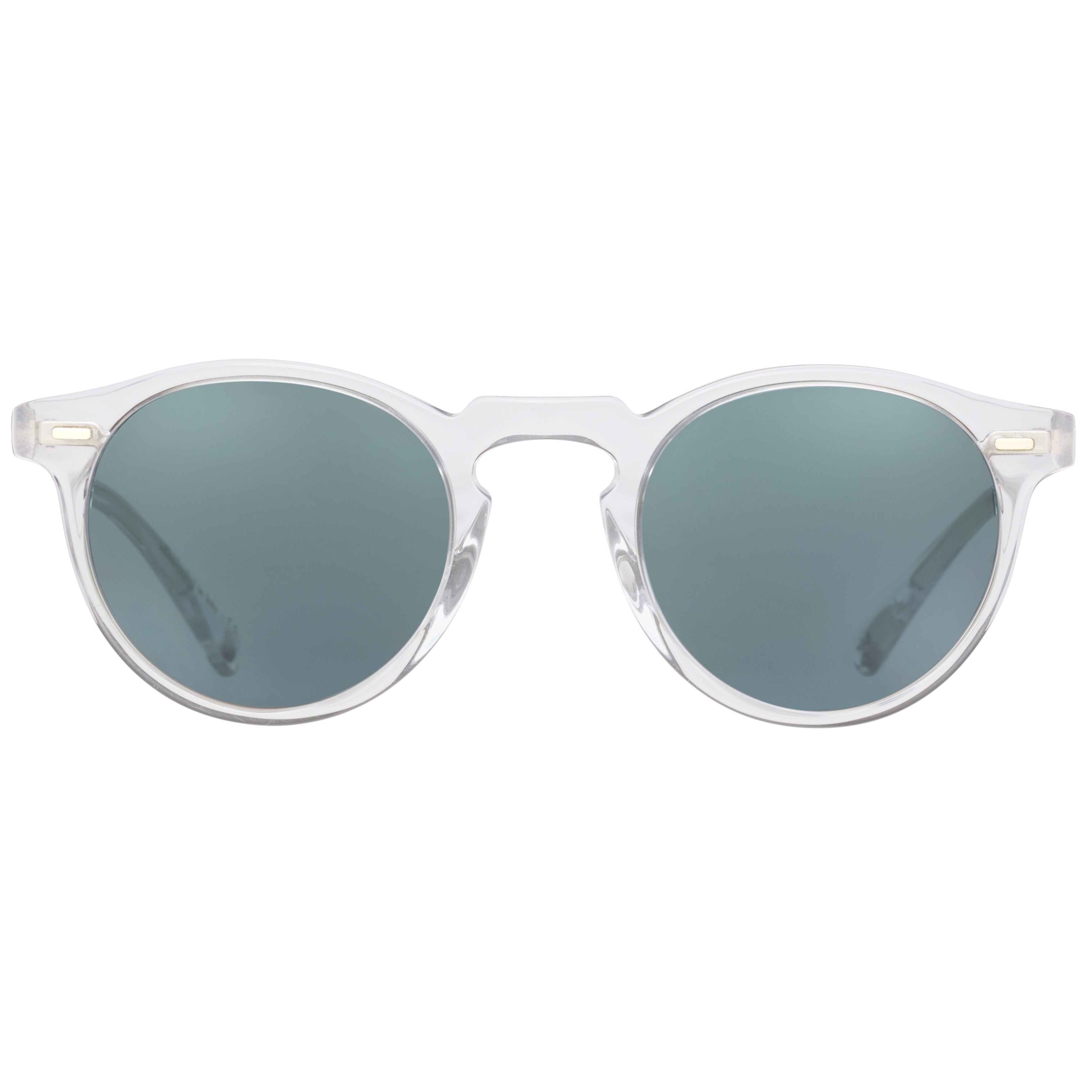0ov5217s Transparent Acetate Round Sunglasses with Dark Lenses