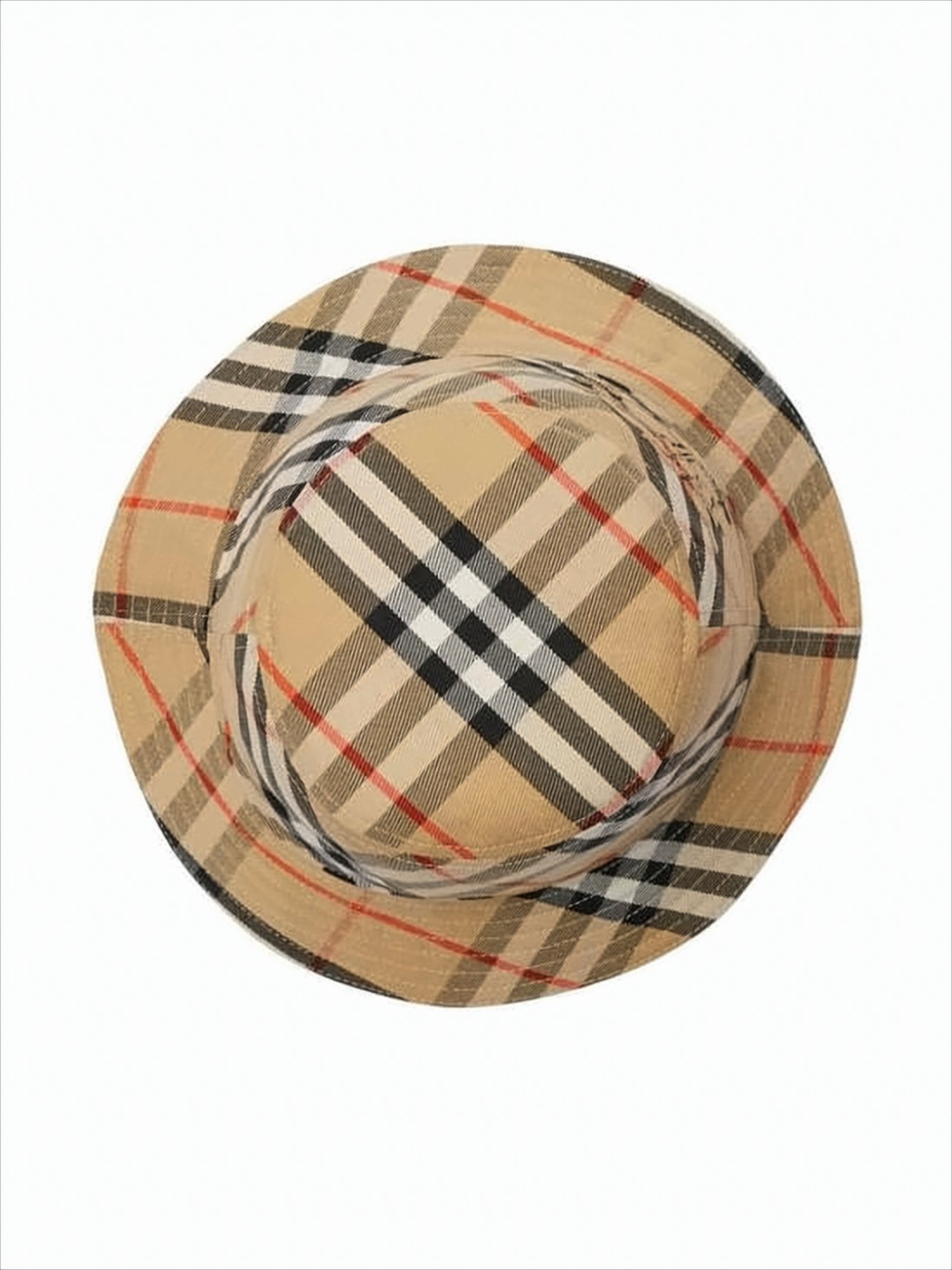 Check Pattern Bucket Hat with Wide Brim