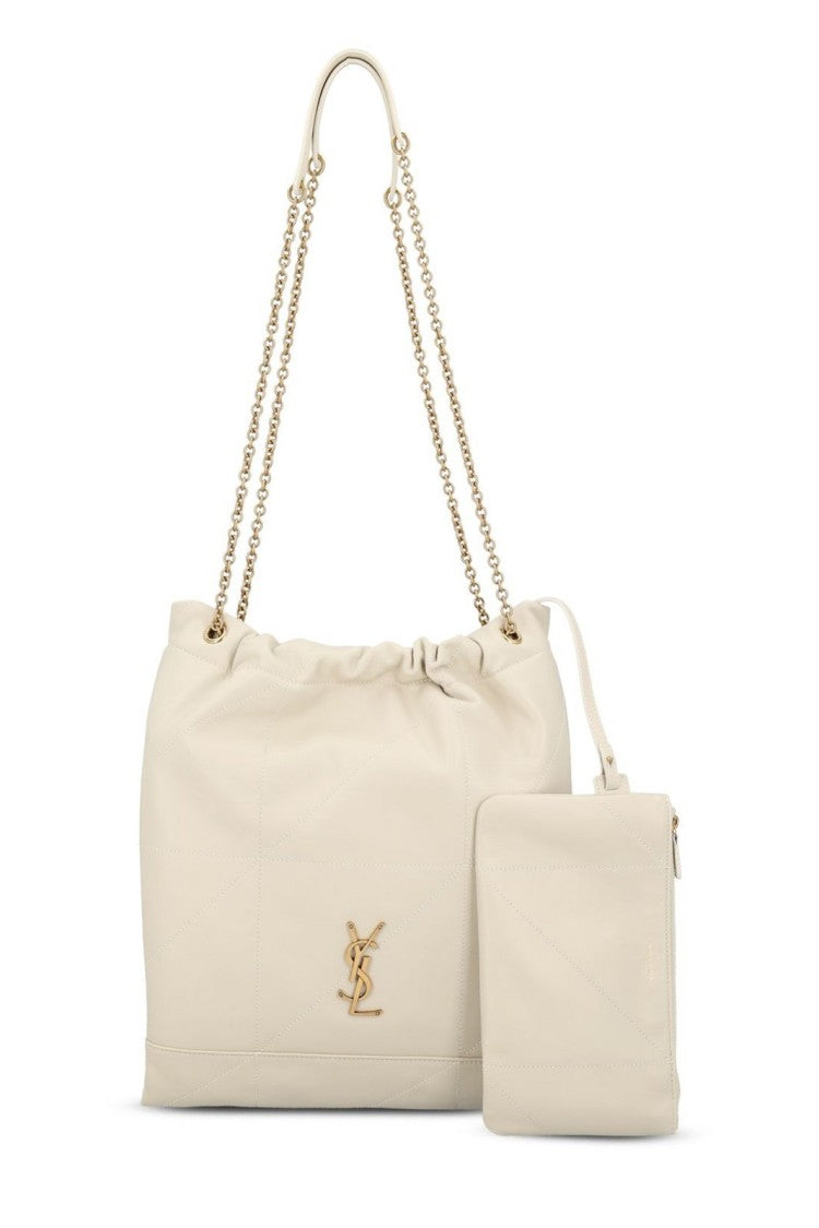 Lambskin Shoulder Bag with Gold-tone Chain Strap