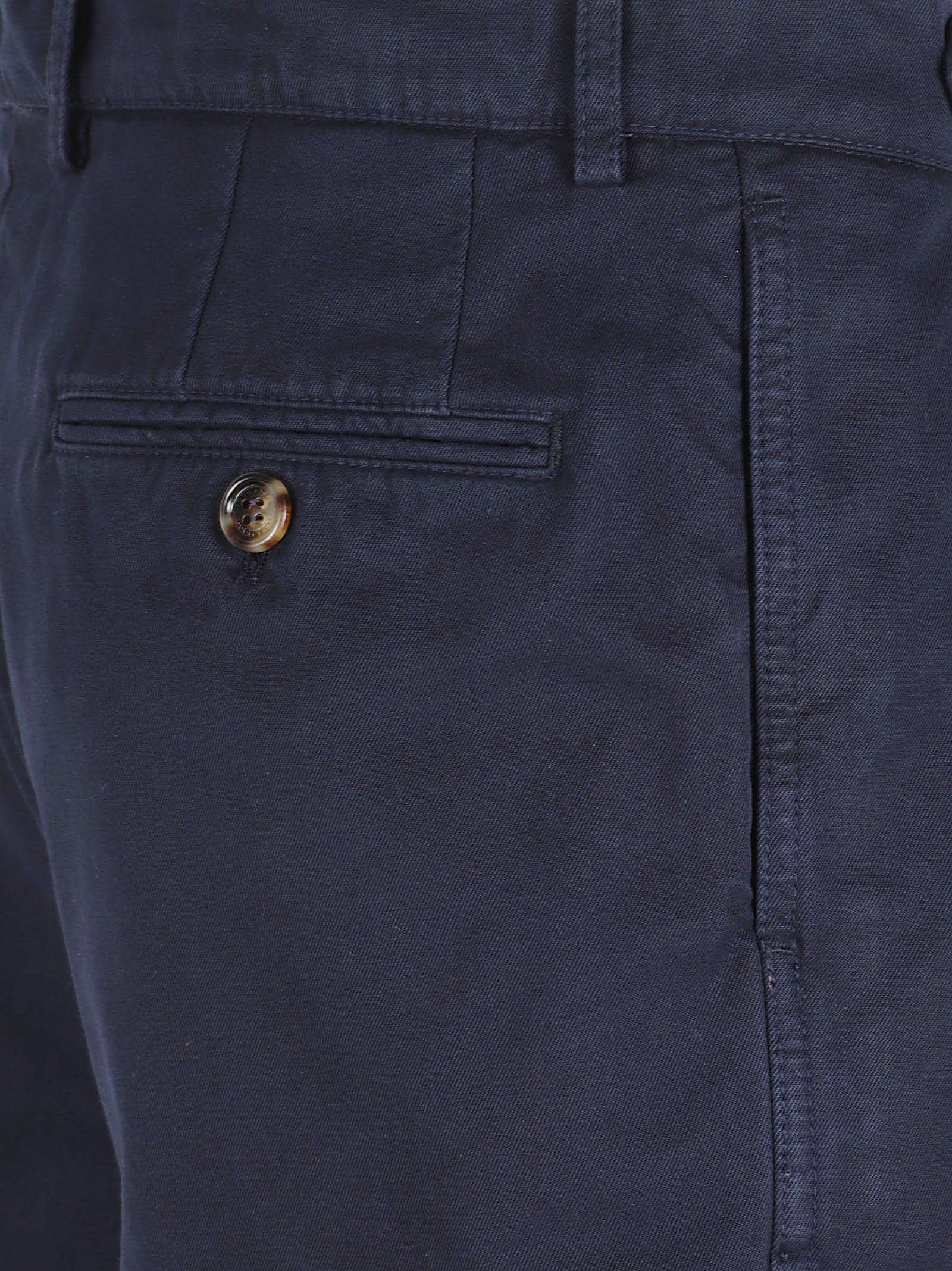 Tailored Blue Shorts with Flat Front and Belt Loops